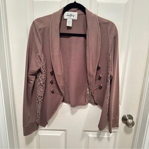 Daytrip Women's Taupe Lace Detail Blazer